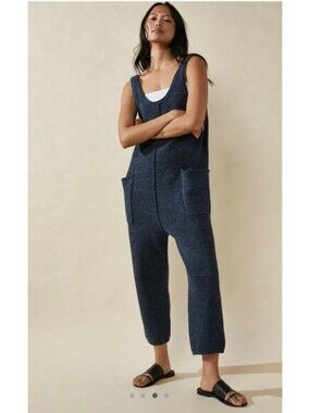 NWT Free People Beach Hailee Sweater Jumper Navy size- LARGE